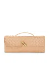 Bottega Veneta Womens Biscuit-m Brass Andiamo Intrecciato Leather Clutch Bag