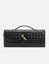 Bottega Veneta Women Leather Andiamo Clutch With Intrecciato Motif