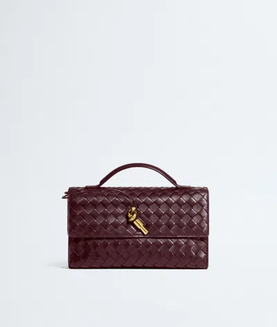 Bottega Veneta Andiamo Clutch 25 In Deep Mahogany