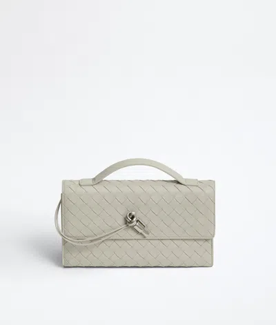 Bottega Veneta Andiamo Clutch 25 In Silica Grey