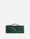Bottega Veneta Womens Andiamo Leather Clutch Bag Emerald Green-m Bras In Green