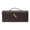 Bottega Veneta "let's Go" Clutch In Marrone
