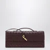 Bottega Veneta Andiamo Clutch Bag With Handle In Dark Barolo In Burgundy