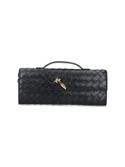 Bottega Veneta "andiamo" Clutch In Black