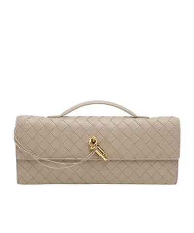 Bottega Veneta Andiamo Clutch In Gray
