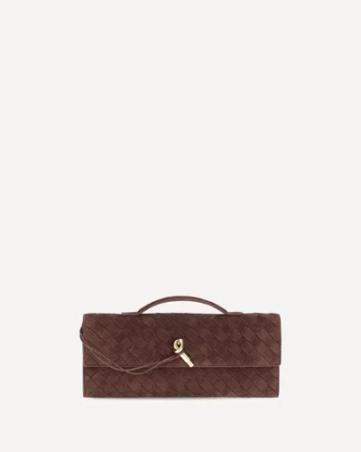 Bottega Veneta Andiamo Clutch In Brown