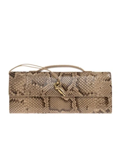 Bottega Veneta Andiamo Clutch In Brown