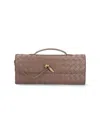Bottega Veneta Medium Leather Andiamo Clutch Bag In Brown