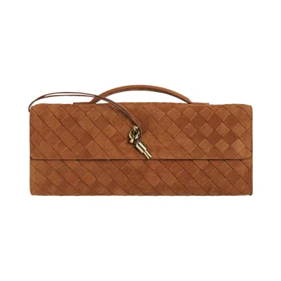 Pre-owned Bottega Veneta Andiamo Clutch 'deep Mahogany' | Brown | Women's Size Onesize