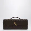 Bottega Veneta Women Leather Andiamo Clutch With Intrecciato Motif In Black