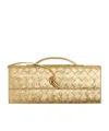 Bottega Veneta Andiamo Clutch In Gold