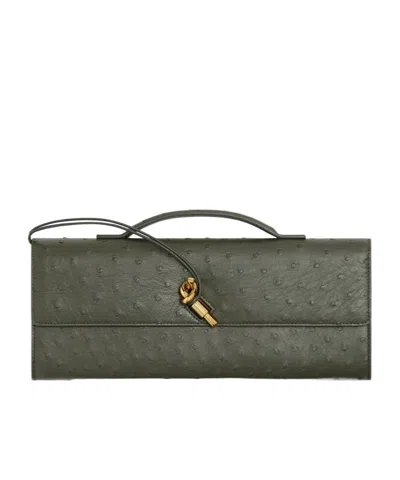 Bottega Veneta Andiamo Clutch In Green