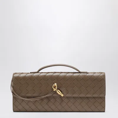 Bottega Veneta Andiamo Clutch In Beige Pinecone In Brown