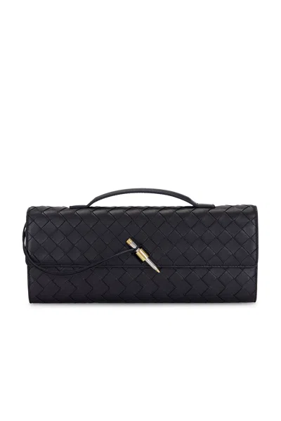 Bottega Veneta Andiamo Clutch In Midnight  Brass Vibrato  & Silver