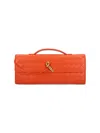 Bottega Veneta Long Andiamo Clutch Bag With Handle In Orange