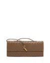 Bottega Veneta Medium Leather Andiamo Clutch Bag In Pinecone/brass