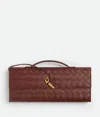 Bottega Veneta Long Andiamo Clutch Bag With Handle In Sapele