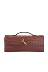 Bottega Veneta Long Andiamo Clutch Bag With Handle In Barolo