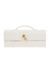 Bottega Veneta Womens Andiamo Leather Clutch Bag White-m Brass In White