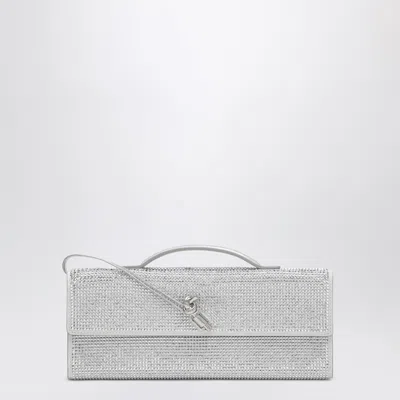 Bottega Veneta Andiamo Crystal Clutch In White