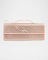 Bottega Veneta Andiamo Crystal Leather Clutch Bag In Pink