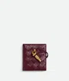 Bottega Veneta Andiamo Flap Card Case In Burgundy