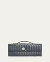 Bottega Veneta Andiamo Flower-embellished Leather Clutch Bag In Black