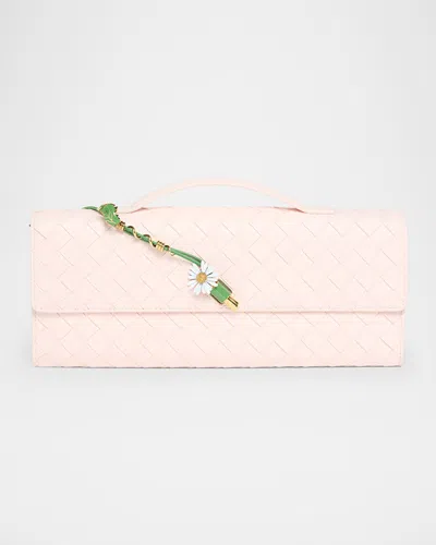 Bottega Veneta Andiamo Flower-embellished Leather Clutch Bag