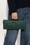 Bottega Veneta Womens Andiamo Leather Clutch Bag Emerald Green-m Bras In Green