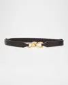 Bottega Veneta Andiamo Intrecciato Leather Belt In Brown