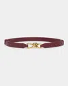 Bottega Veneta Andiamo Intrecciato Leather Belt In Brown