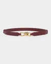 Bottega Veneta Andiamo Intrecciato Leather Belt In Fondant