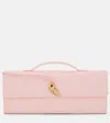 Bottega Veneta Long Andiamo Intrecciato Leather Clutch In Pink