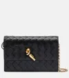 Bottega Veneta Andiamo Intrecciato Leather Shoulder Bag In Black