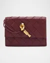 Bottega Veneta Andiamo Intrecciato Leather Zipped Card Case In Burgundy