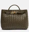 Bottega Veneta Andiamo Intrecciato Medium Leather Tote Bag In Green