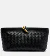 Bottega Veneta Rectangular Clutch Bag Woven Texture Hardware In Red