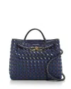 Bottega Veneta Medium Andiamo Denim Shoulder Bag In Abyss/indigo