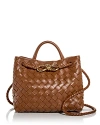 Bottega Veneta Andiamo Intrecciato Woven Leather Small Shoulder Bag In Whisky