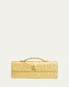 Bottega Veneta Andiamo Laminated Leather Clutch Bag In Gold