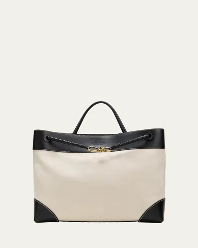 Bottega Veneta Andiamo Large Canvas Tote Bag In Multi