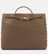 Bottega Veneta Andiamo Large Intrecciato Leather Tote Bag In Grey