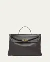 Bottega Veneta Andiamo Large Leather Top-handle Bag In Fondant