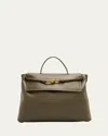 Bottega Veneta Andiamo Large Leather Top-handle Bag In Green
