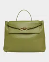 Bottega Veneta Andiamo Large Leather Top-handle Bag In Matcha