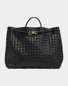 Bottega Veneta Andiamo Large Leather Tote Bag In Black