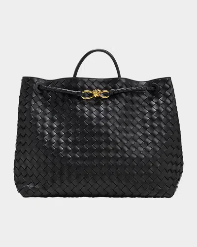 Bottega Veneta Andiamo Large Leather Tote Bag In Black