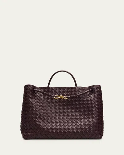 Bottega Veneta Andiamo Large Leather Tote Bag In Dark Barolo