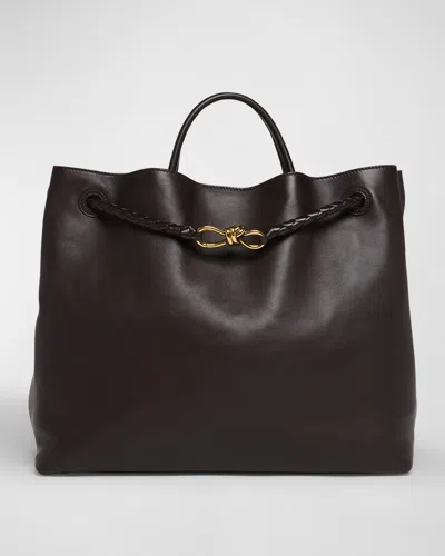 Bottega Veneta Andiamo Large Leather Tote Bag In Fondant