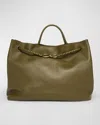 Bottega Veneta Andiamo Large Leather Tote Bag In Olive Oil